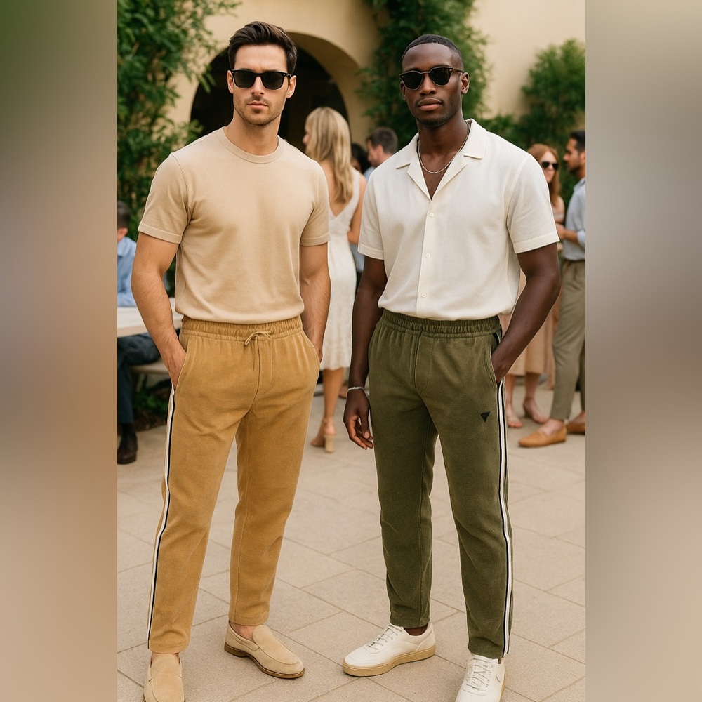 Guess: 2 Corduroy Casual Elastic Waist Straight Loose Trousers